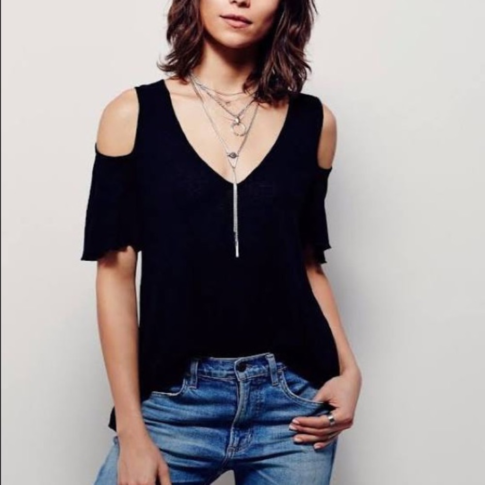 Free People Cold Shoulder Top